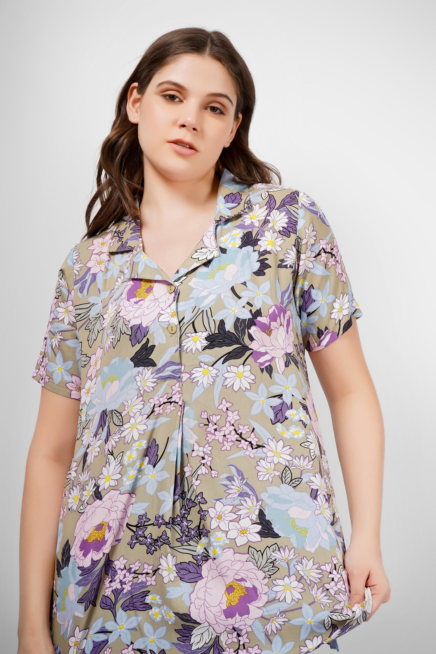 Olive Flora Nightsuit Set