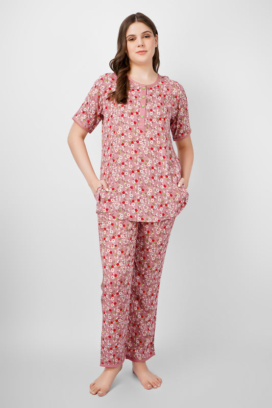 Blush Petals Nightsuit Set