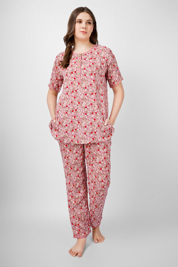 Blush Petals Nightsuit Set