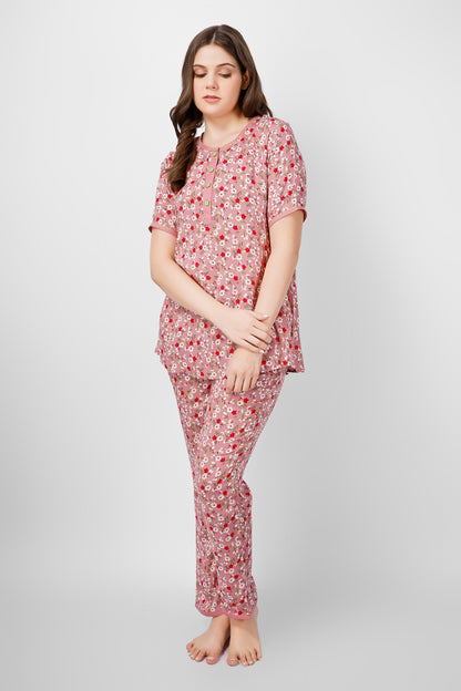 Blush Petals Nightsuit Set