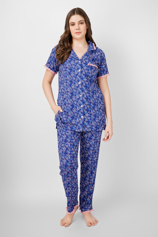 Indigo Serenity Nightsuit Set