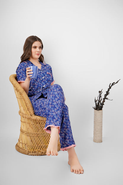 Indigo Serenity Nightsuit Set