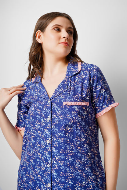 Indigo Serenity Nightsuit Set