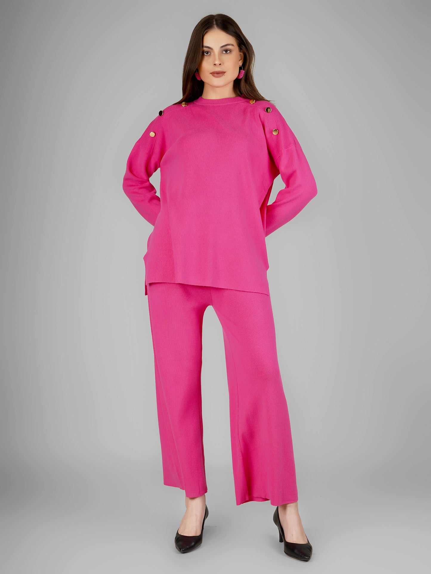 Pink Glow Woollen Co-ord Set