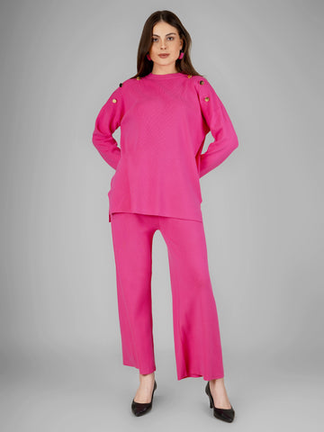 Pink Glow Woollen Co-ord Set