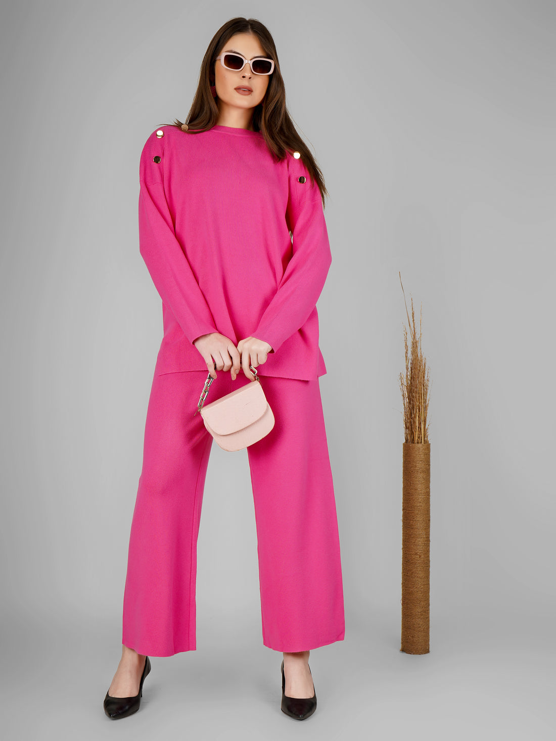 Pink Glow Woollen Co-ord Set