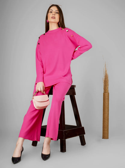 Pink Glow Woollen Co-ord Set