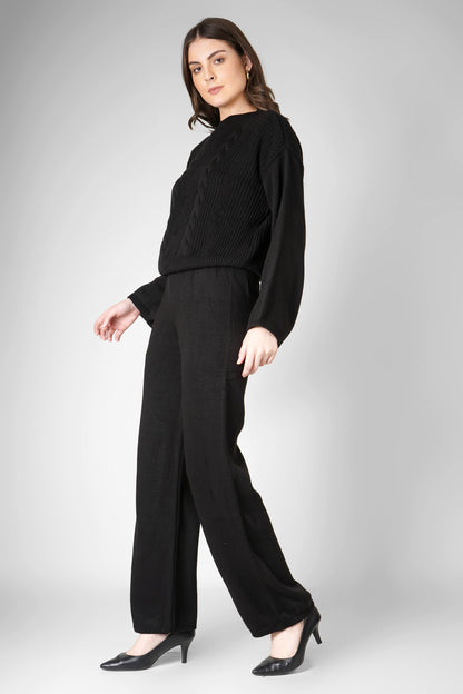 Midnight Cable Luxe Woollen Co-ord Set