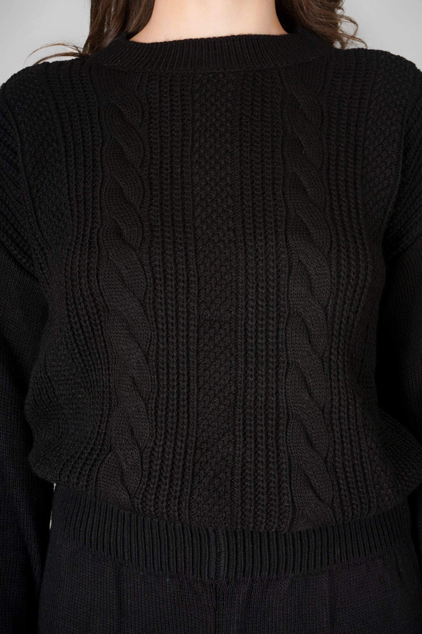 Midnight Cable Luxe Woollen Co-ord Set