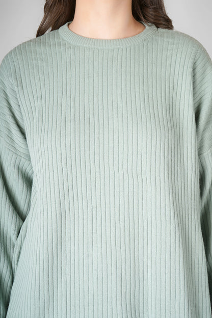 Mint Mist Ribbed Woollen Co-ord Set