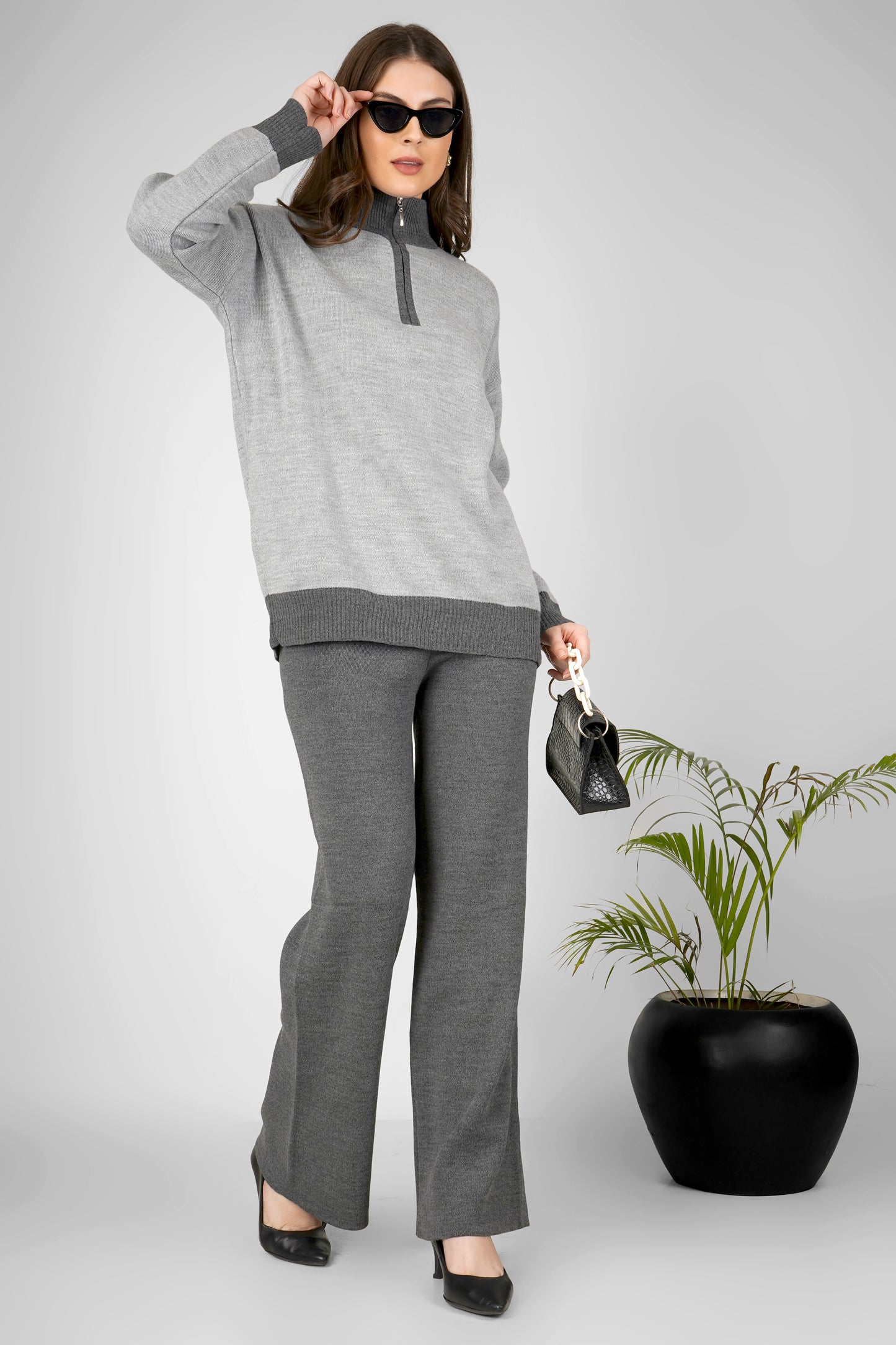 Shadow Zip Woollen Co-ord Set