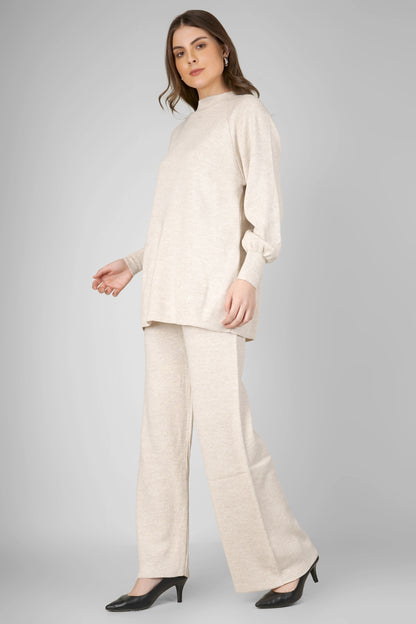 Winter Pearl Knit Woollen Co-ord Set
