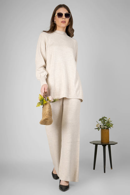 Winter Pearl Knit Woollen Co-ord Set