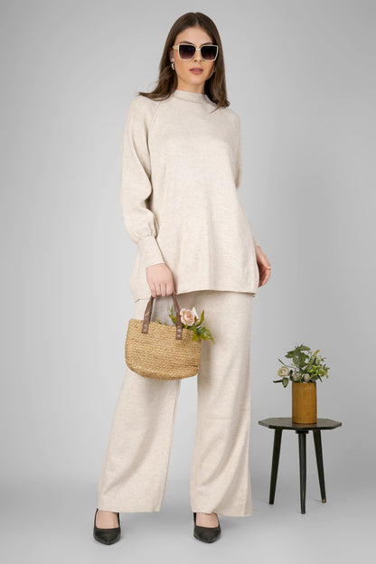 Winter Pearl Knit Woollen Co-ord Set