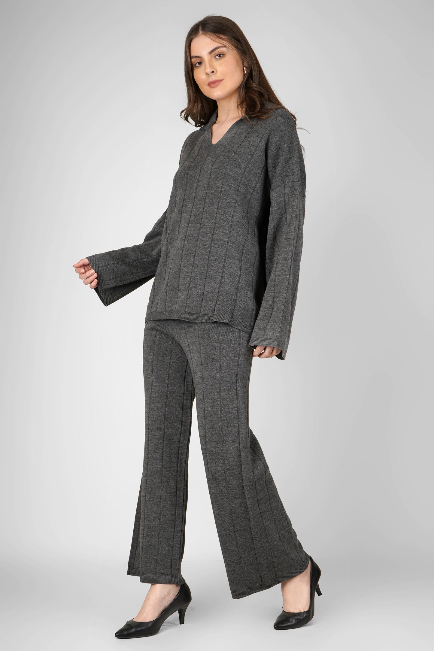 Ash Rib Knit Woollen Co-ord Set