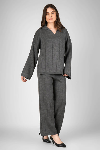 Ash Rib Knit Woollen Co-ord Set