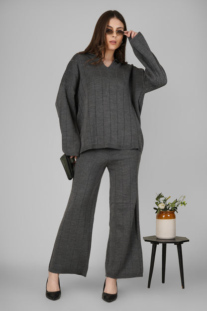 Ash Rib Knit Woollen Co-ord Set