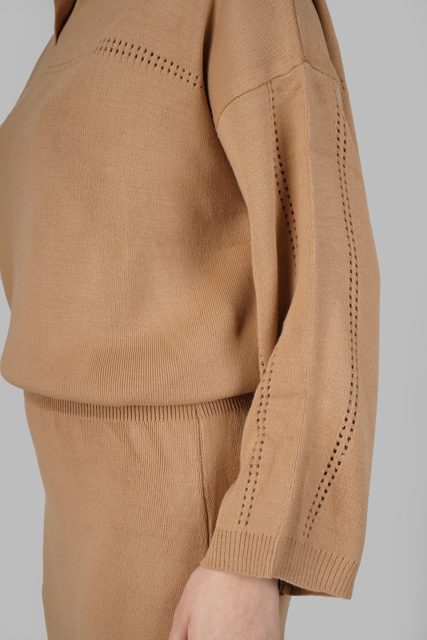 Sandstone Knit Woollen Skirt Co-ord Set