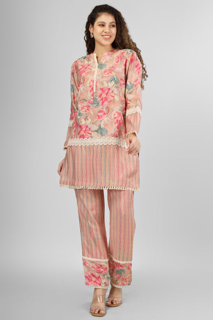Tickle me Pink Chanderi Coord Set