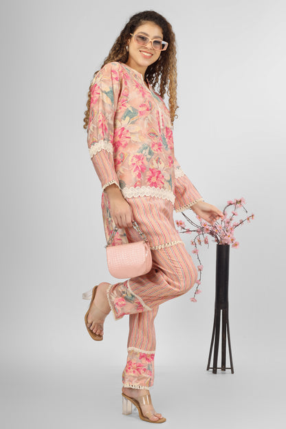 Tickle me Pink Chanderi Coord Set