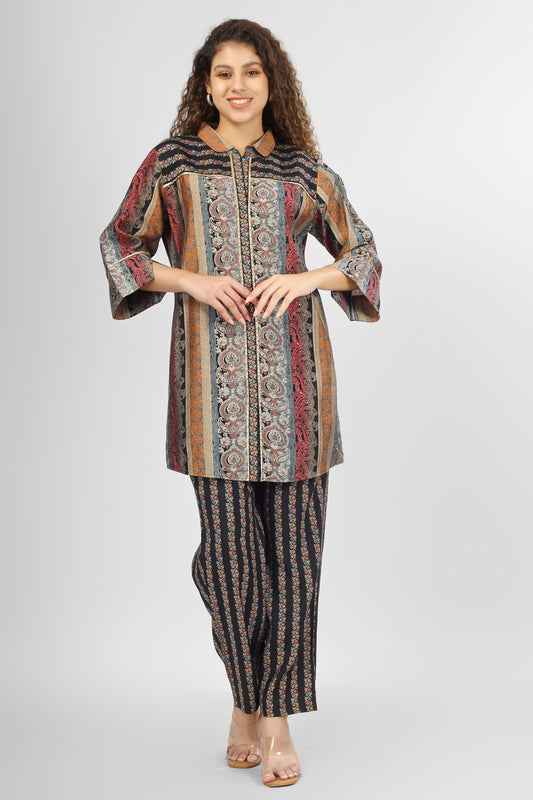 Black Chanderi Coord Set