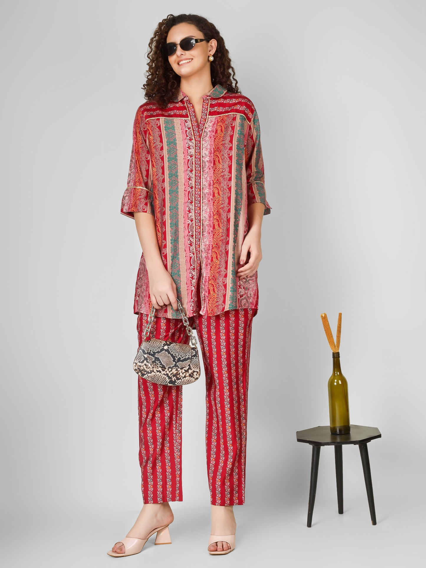 Magenta Charm Chanderi Coord Set