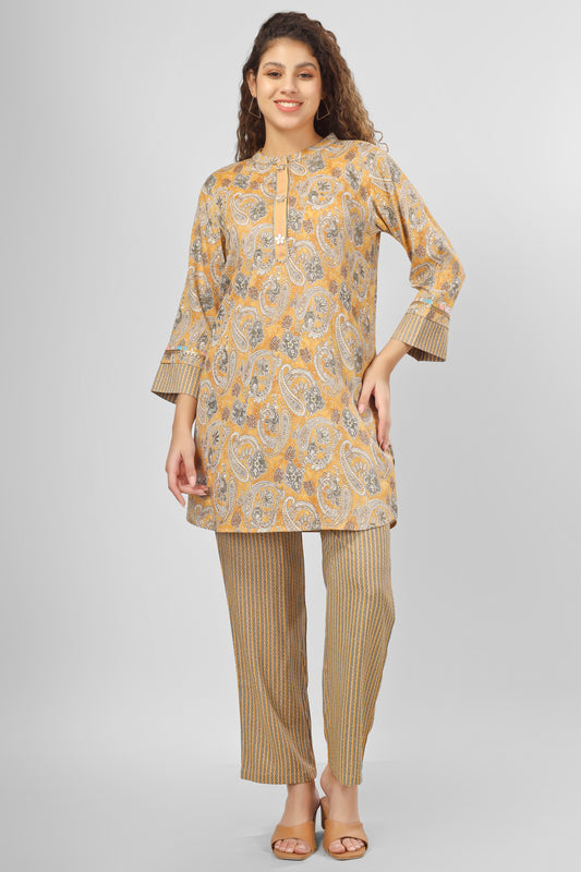 Yellow Paisley Coord Set