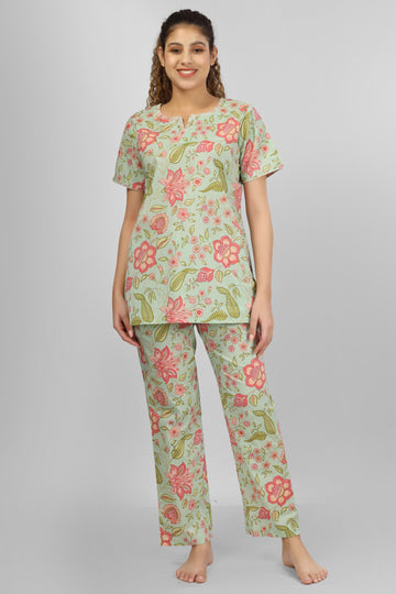 Aqua Bloom Nightsuit Set