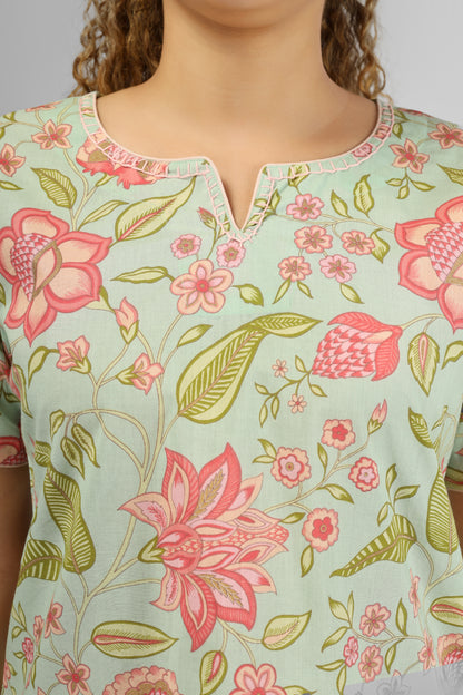 Aqua Bloom Nightsuit Set