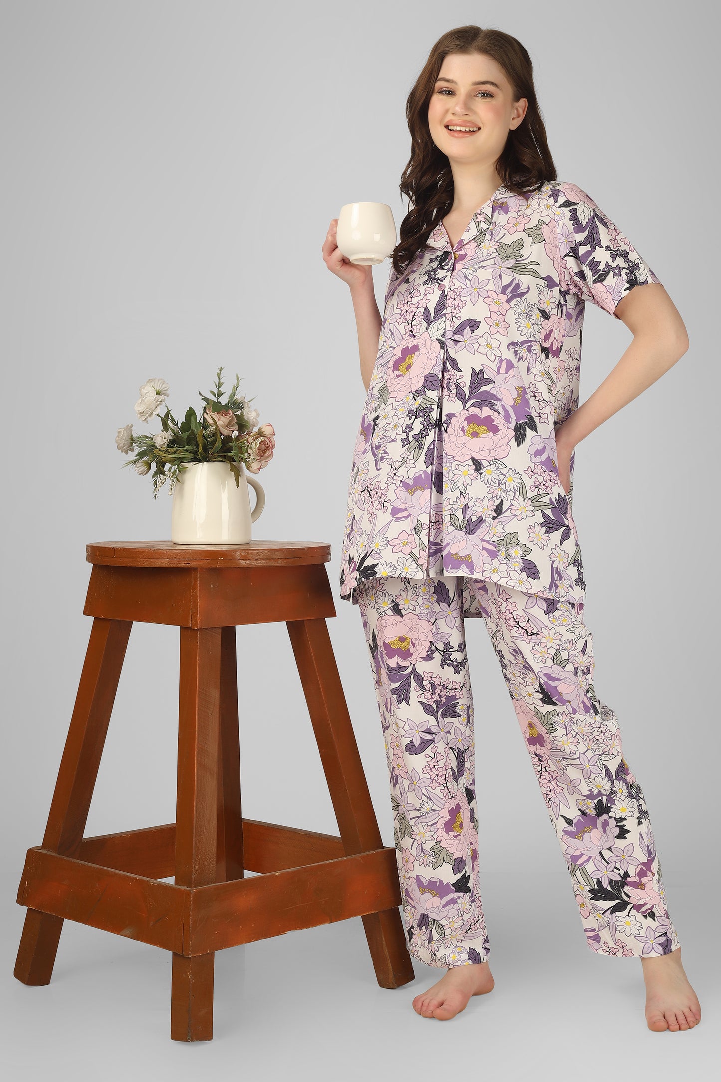 Ethereal Bloom Nightsuit Set
