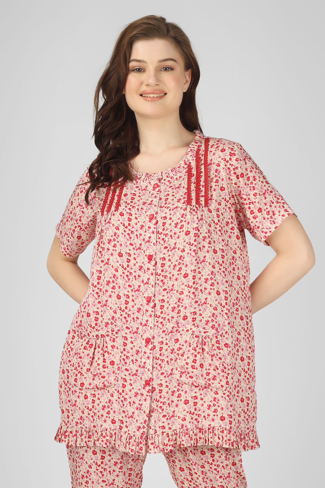 Red Whisper Nightsuit Set