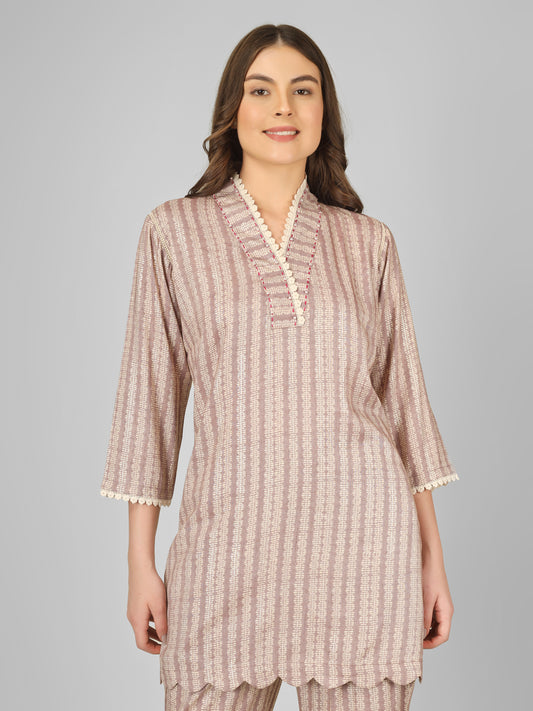 Elegance Scallop Rayon Coord Set