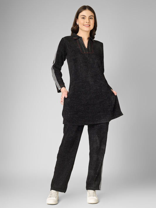 Noir Luxe Woollen Coord Set