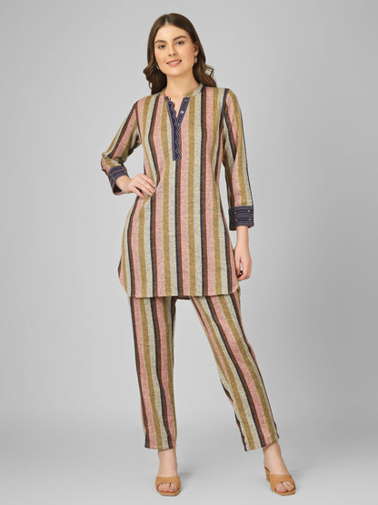 Autumn Stripes Pashmina Coord Set