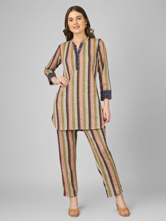 Autumn Stripes Pashmina Coord Set