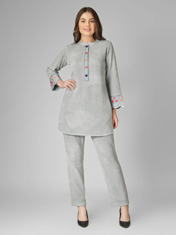 Frost Bloom Woolen Coord Set