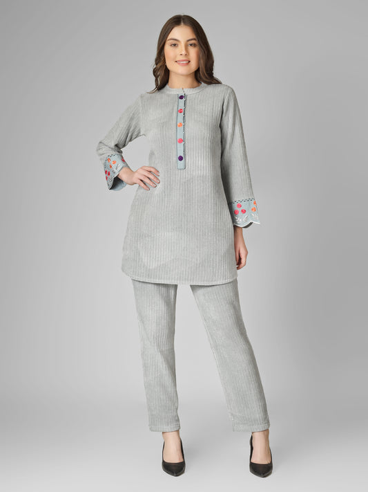 Frost Bloom Woolen Coord Set