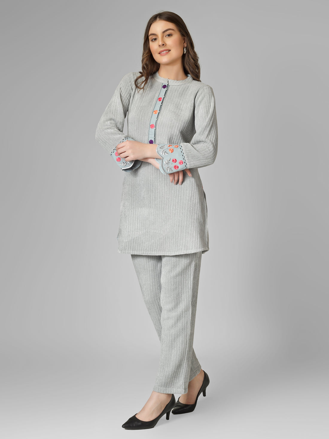 Frost Bloom Woolen Coord Set