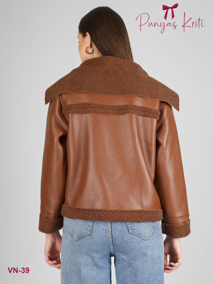Turkish Cocoa Fur-Lined Short Jacket