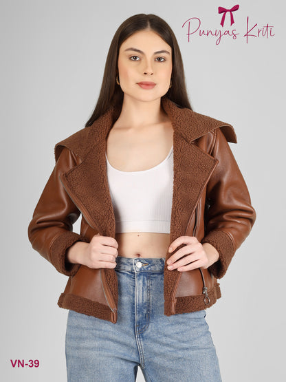 Turkish Cocoa Fur-Lined Short Jacket