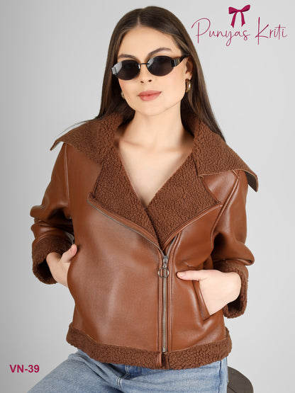 Turkish Cocoa Fur-Lined Short Jacket