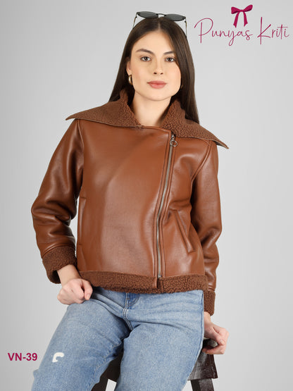 Turkish Cocoa Fur-Lined Short Jacket