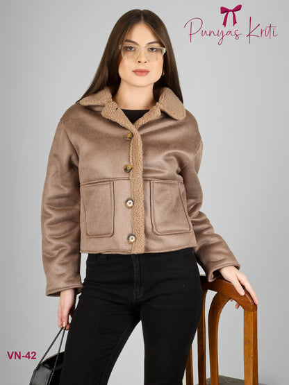 Turkish Plush Cocoa Short Jacket