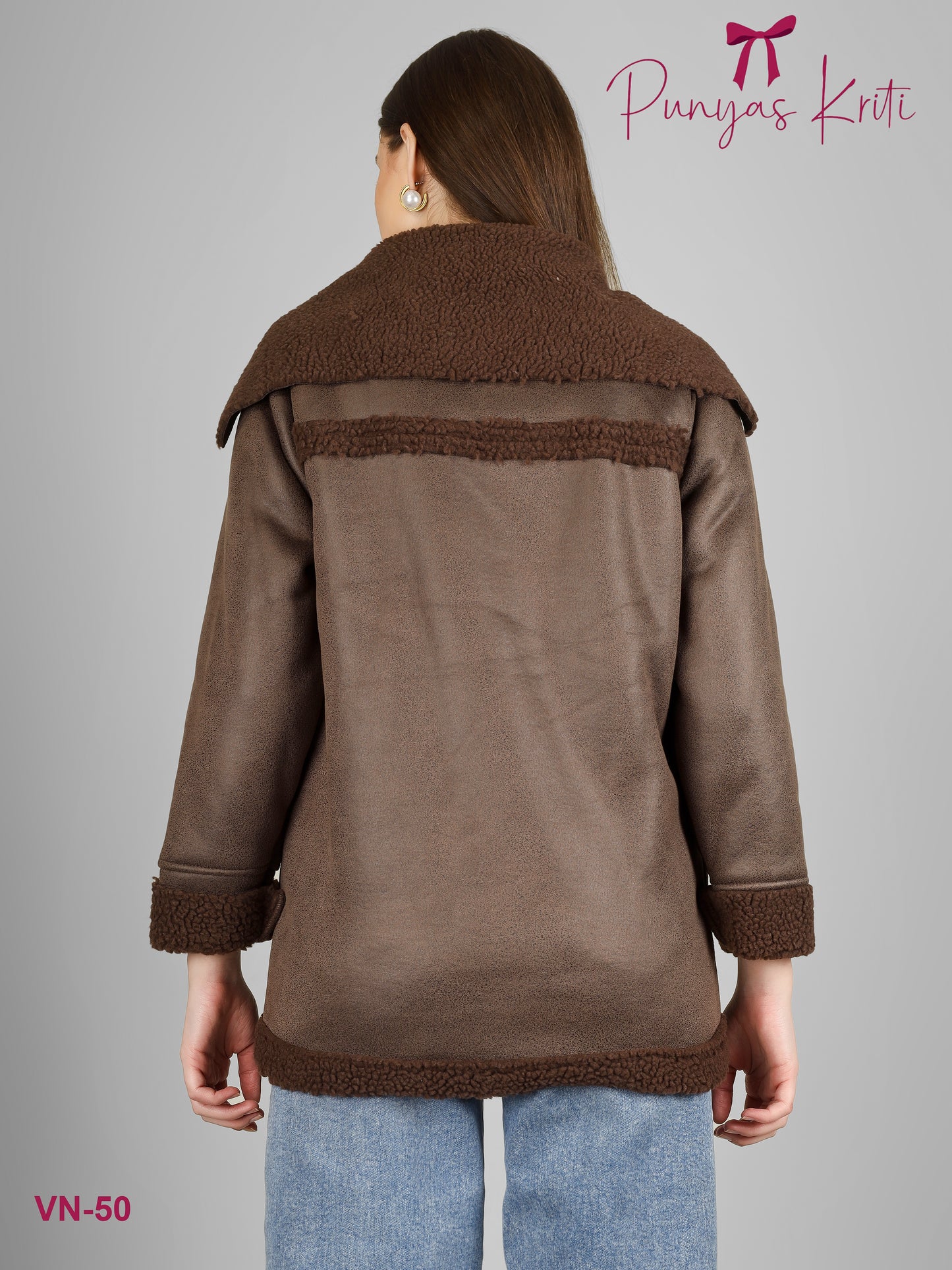 Turkish Cocoa Cozy Asymmetric Short Jacket
