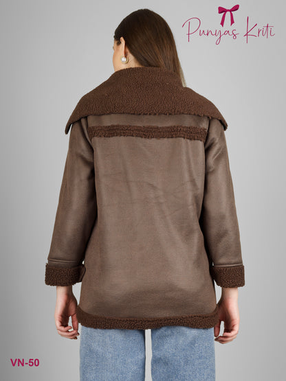 Turkish Cocoa Cozy Asymmetric Short Jacket