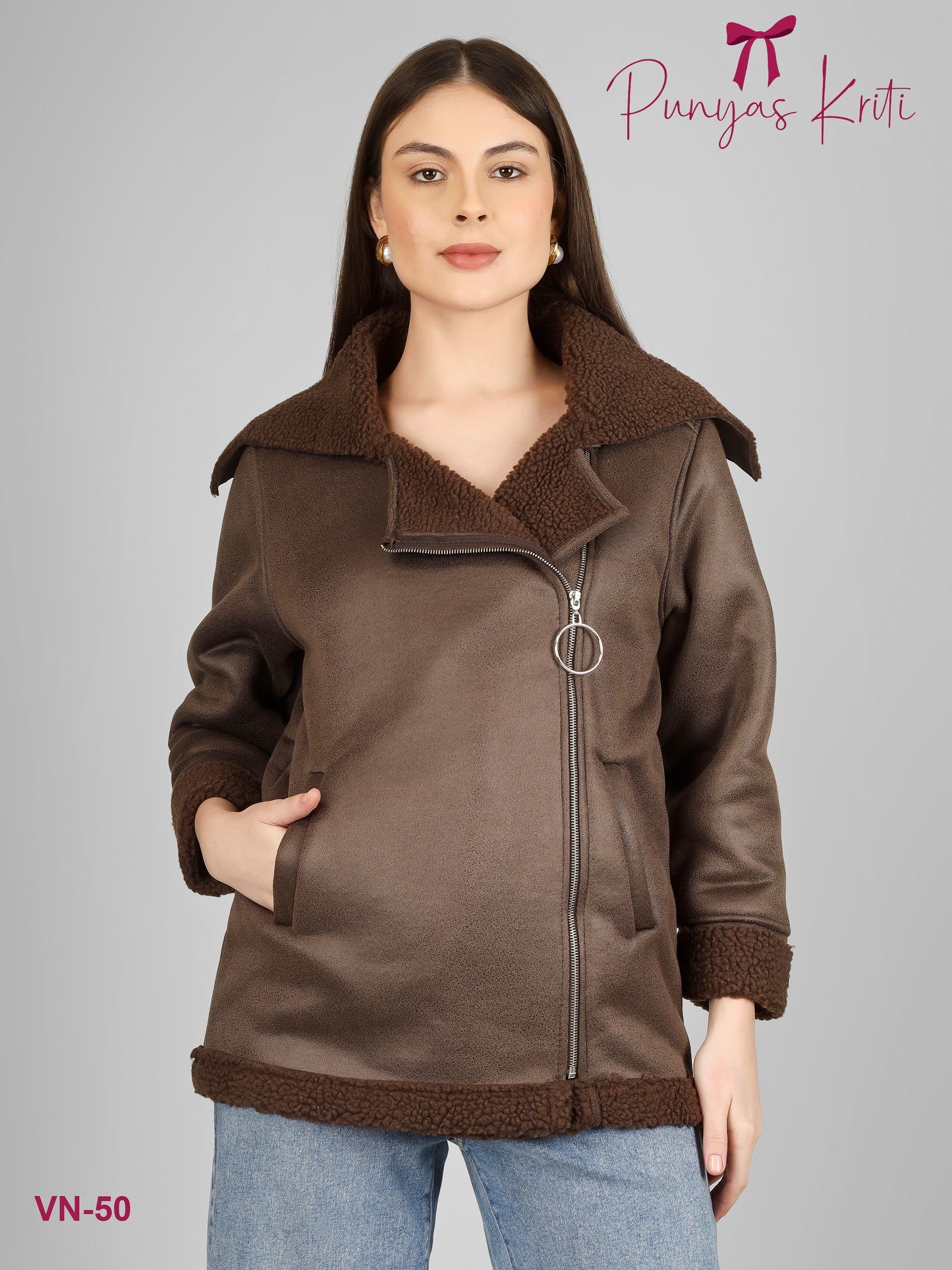 Turkish Cocoa Cozy Asymmetric Short Jacket