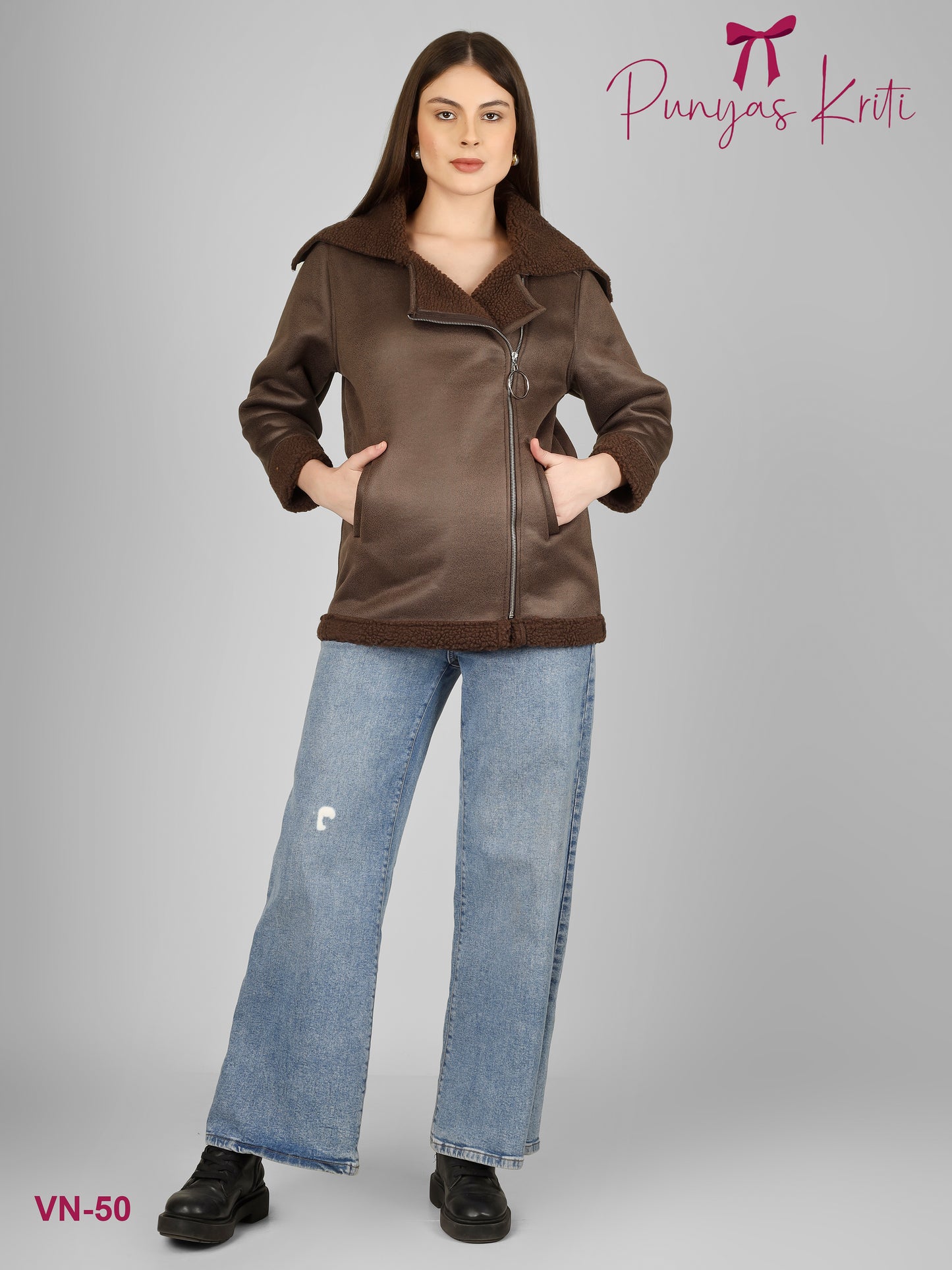 Turkish Cocoa Cozy Asymmetric Short Jacket