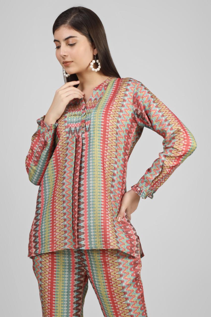 Rainbow Weave Pashmina Coord Set