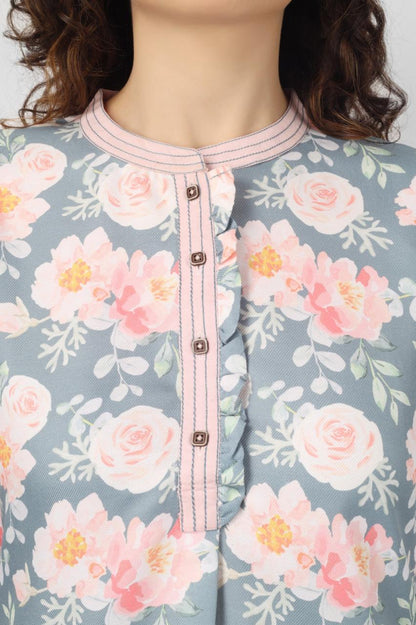 Blush Rose Garden Pashmina Co-ord Set