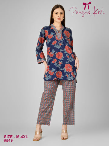 Indigo Rosette Co-ord Set